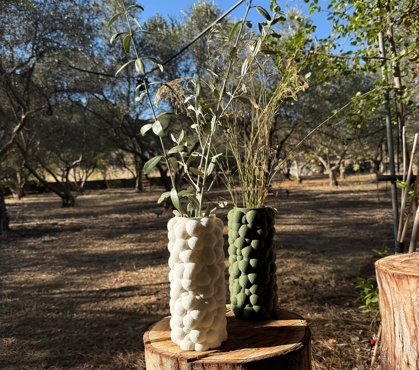 Puffra Vase – Modern 3D Printed Textured Vase for Minimalist Home Decor