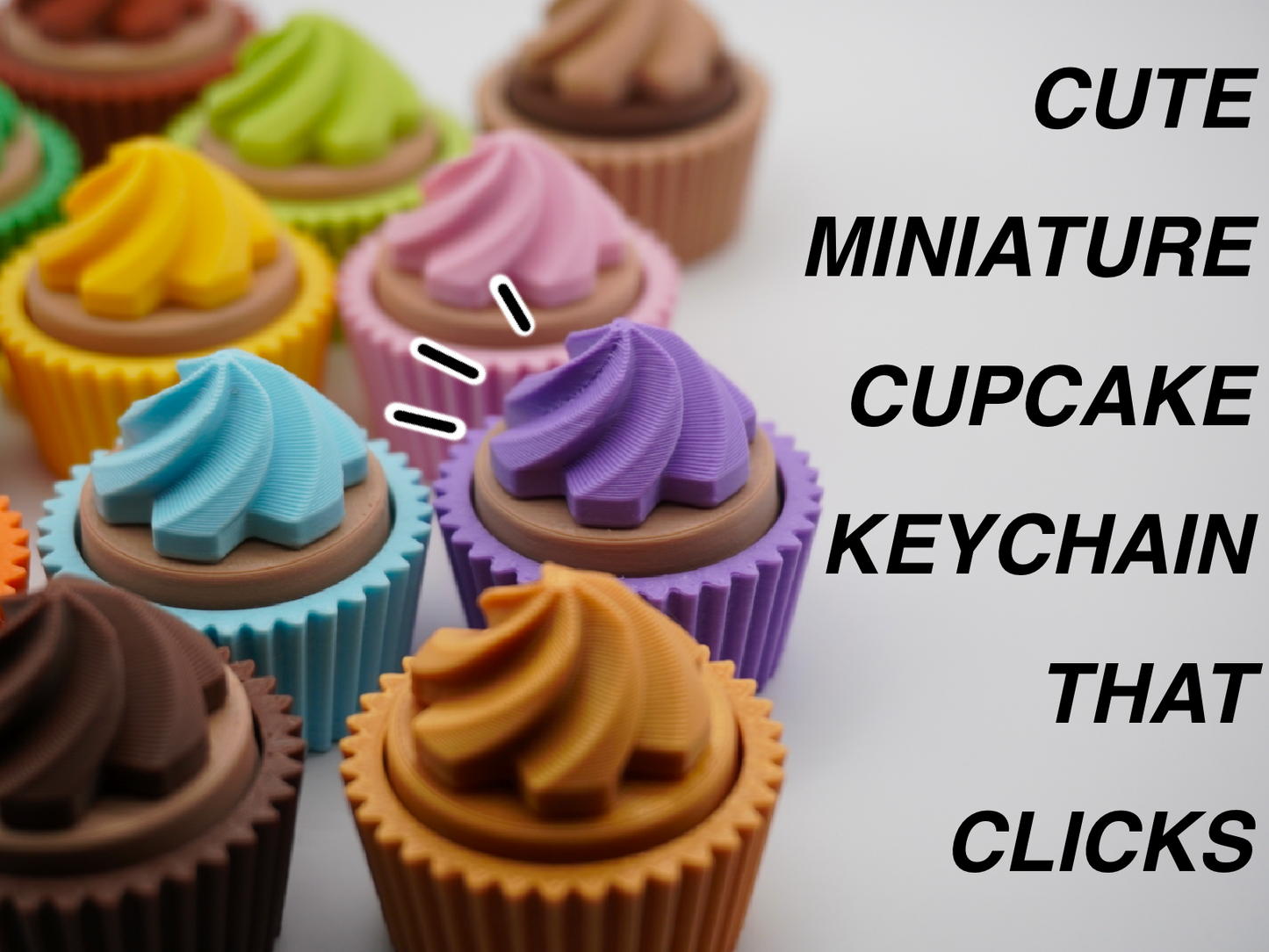 Mini Cupcake Fidget Keychain