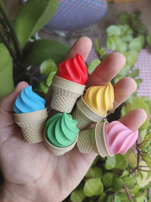 Ice Cream Fidget Keychain – Cute Clicky Stress Relief Toy