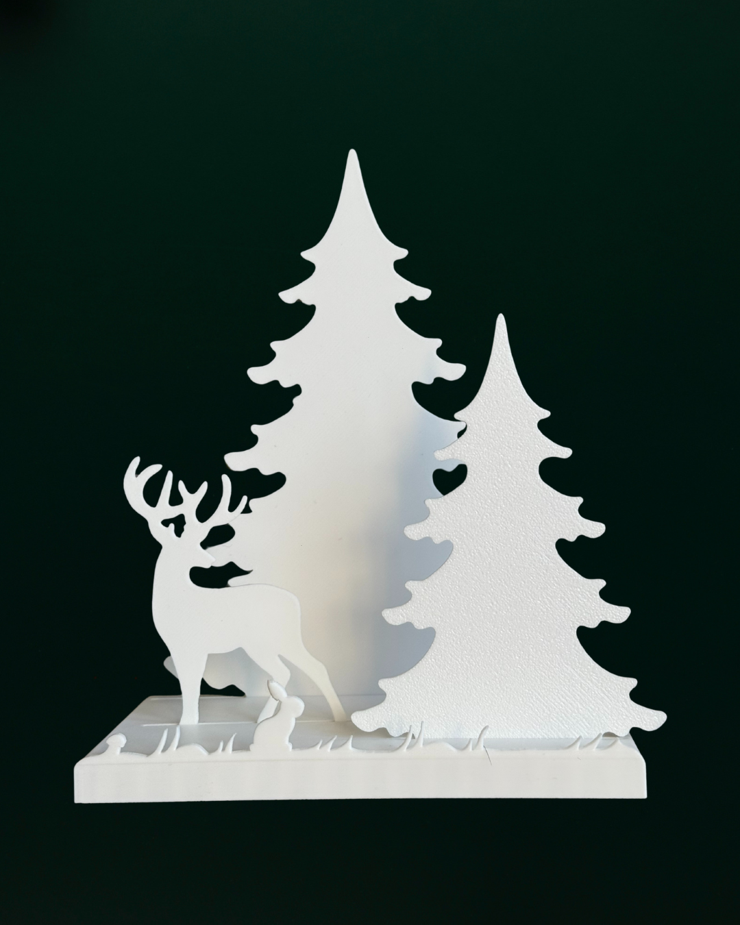 Christmas Deer & Pine Tree LED Light – Cozy Holiday Table Décor
