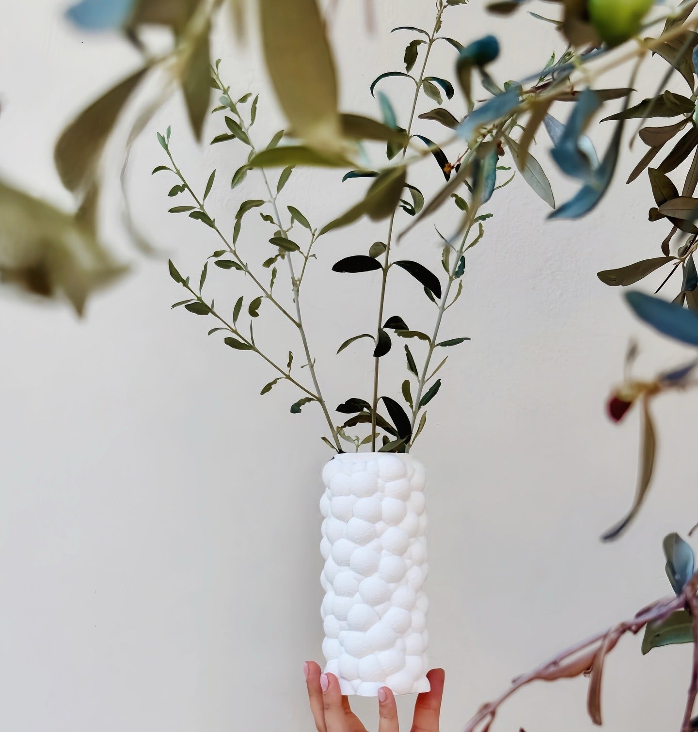 Puffra Vase – Modern 3D Printed Textured Vase for Minimalist Home Decor