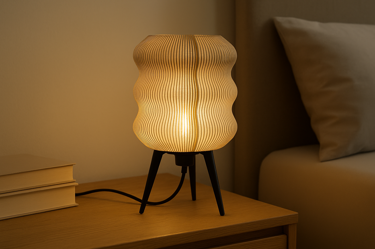 Wavy Lamp – Modern Ripple Table Lamp with Soft Ambient Glow