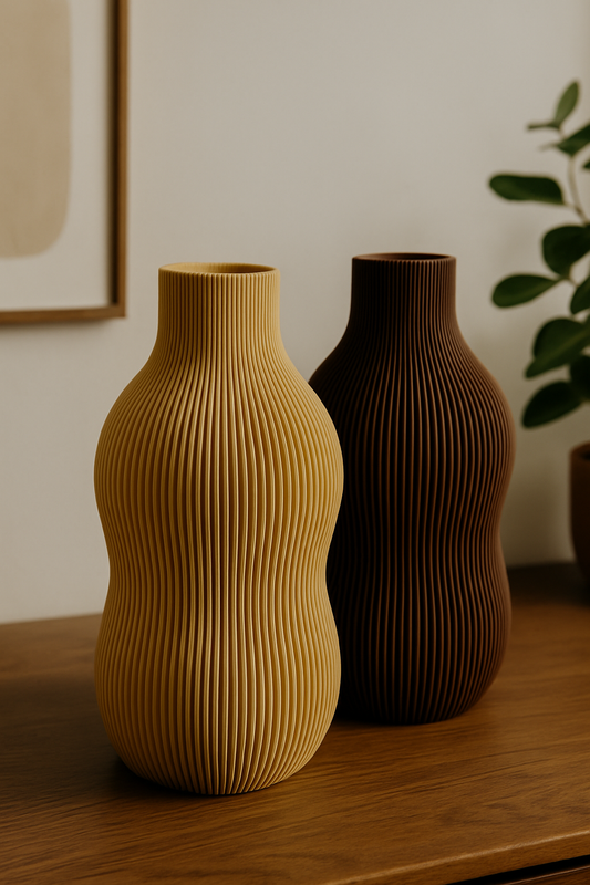 BABBIA Vase – Modern Ribbed Decorative Vase