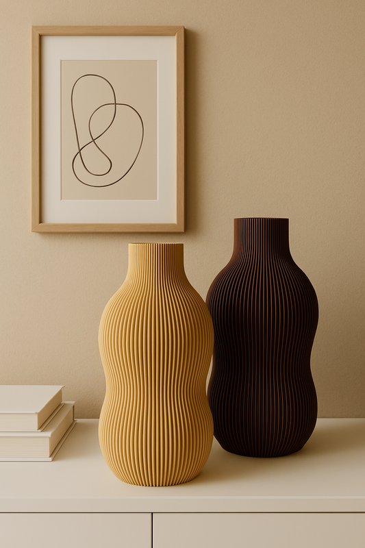 BABBIA Vase – Modern Ribbed Decorative Vase