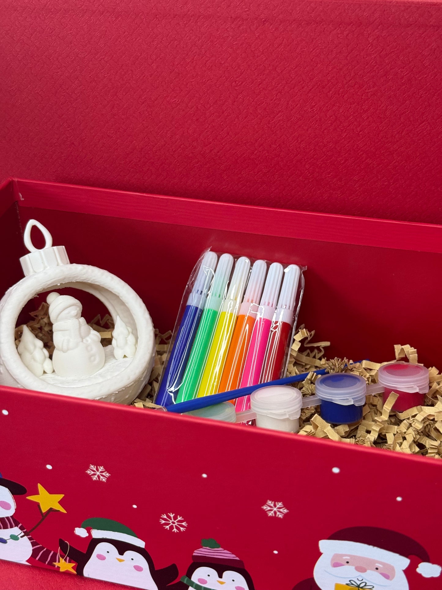 Christmas Bauble Snowman DIY Painting Kit – Paint-Your-Own Ornament for Kids & Families