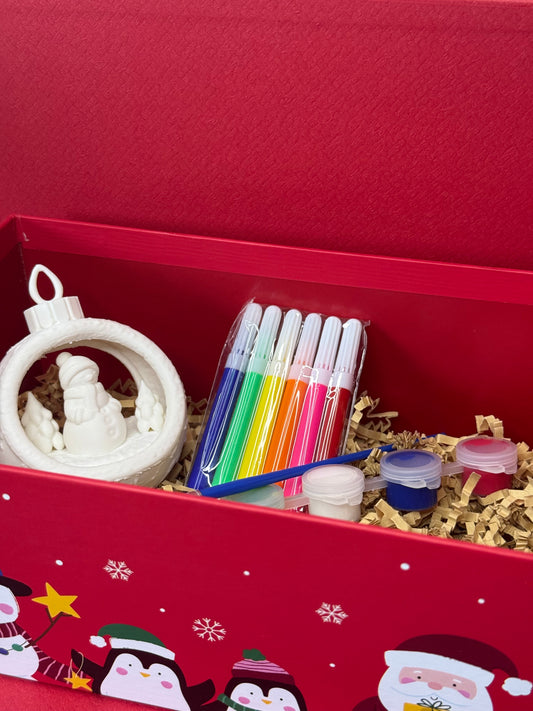 Christmas Bauble Snowman DIY Painting Kit – Paint-Your-Own Ornament for Kids & Families