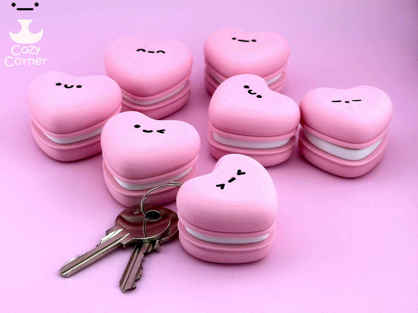 Heart Macaron Fidget Keychain