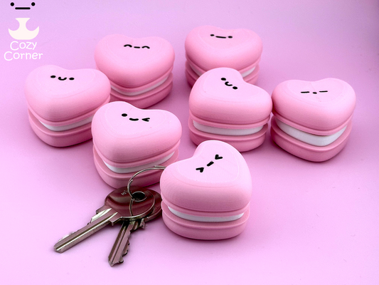 Heart Macaron Fidget Keychain