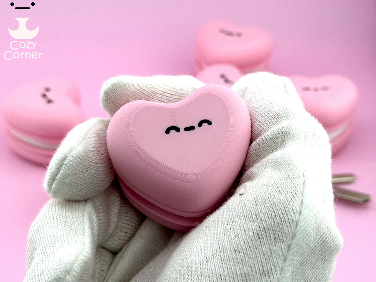 Heart Macaron Fidget Keychain