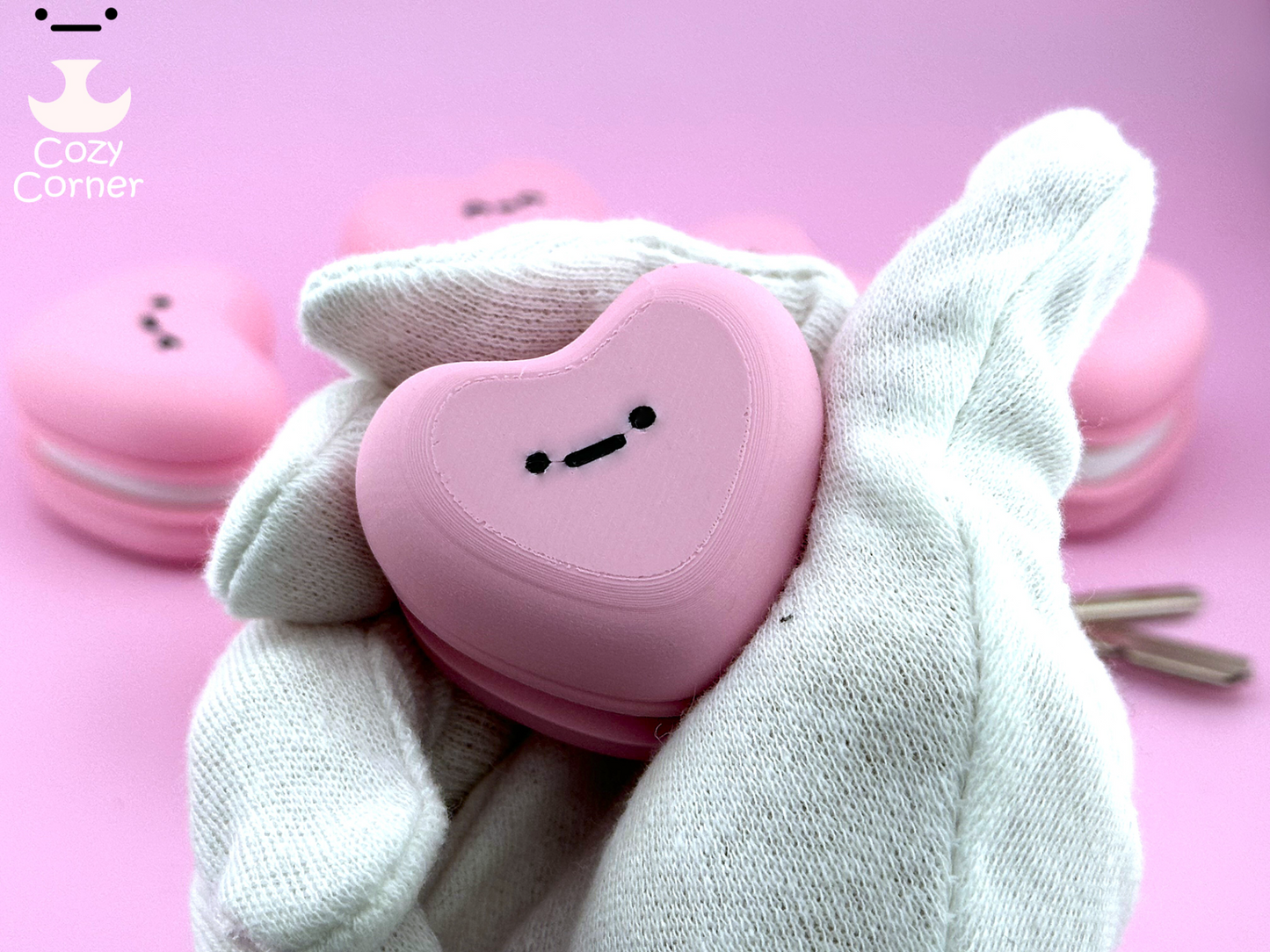 Heart Macaron Fidget Keychain